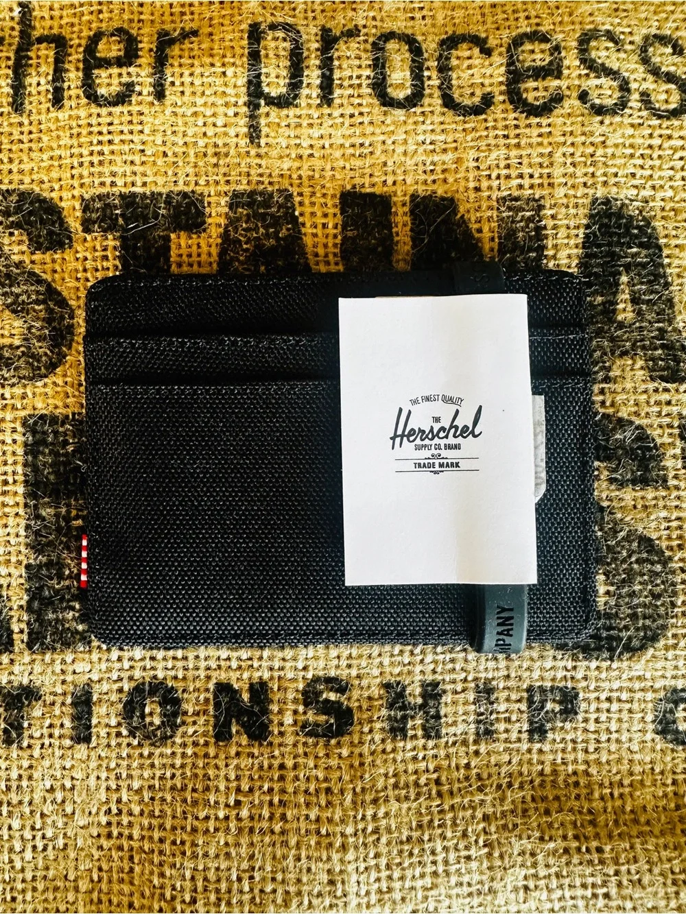 HERSCHEL Canvas Black Card Holder Wallet